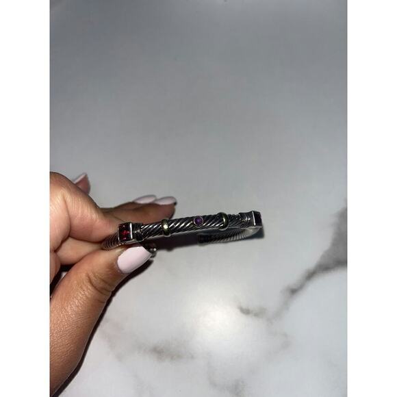 David Yurman Cable Classic Bracelet with Gemstones - Sterling Silver & 14K Gold - Picture 1 of 3